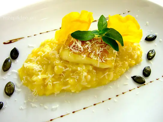 Kürbisrisotto mit gegrillten Taleggio-Käse